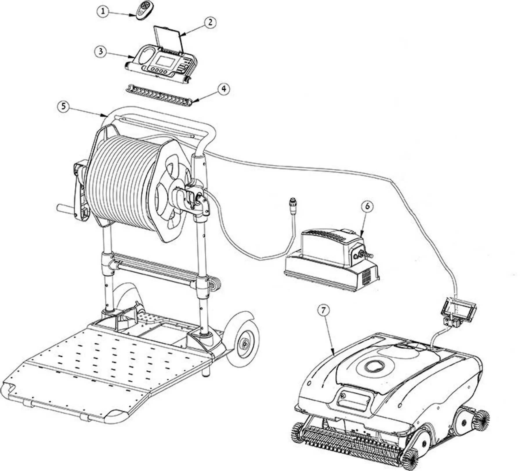 Dolphin Wave 200 complete cleaner exploded diagram