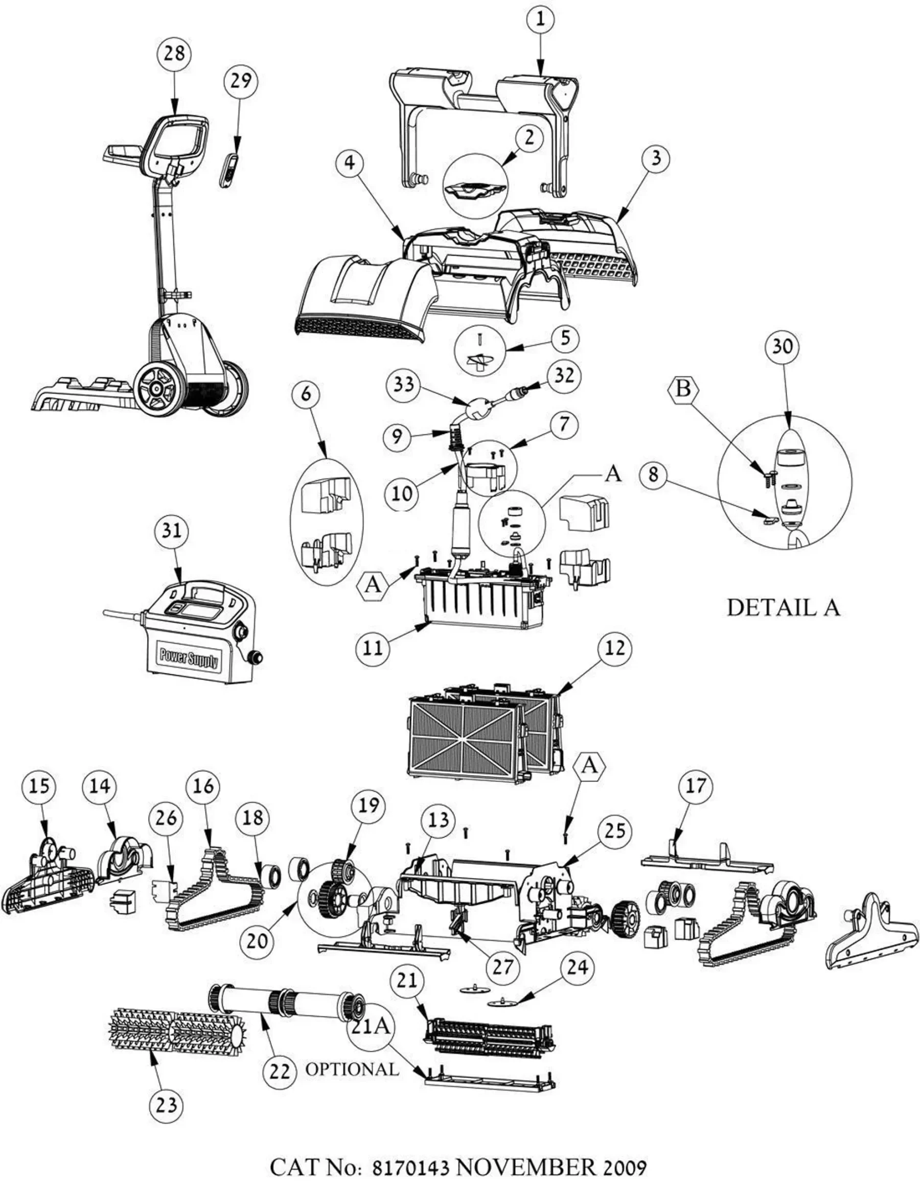 Dolphin M500 complete cleaner exploded diagram