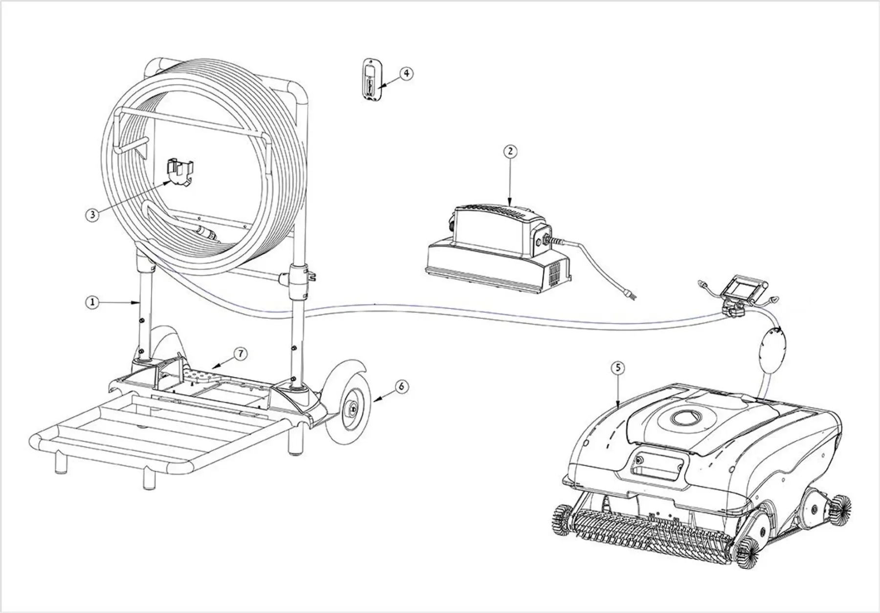 Dolphin Wave 150 complete cleaner exploded diagram