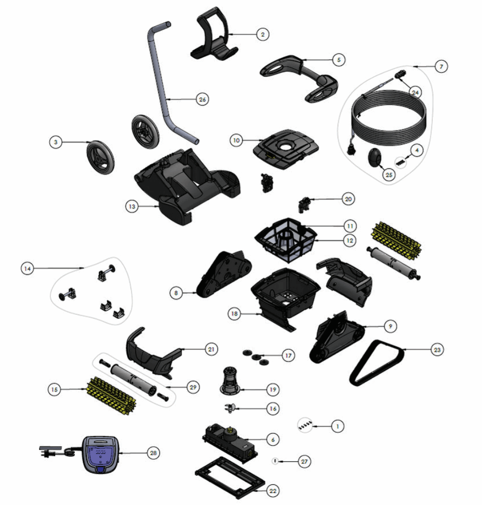 Zodiac CX35 exploded parts diagram