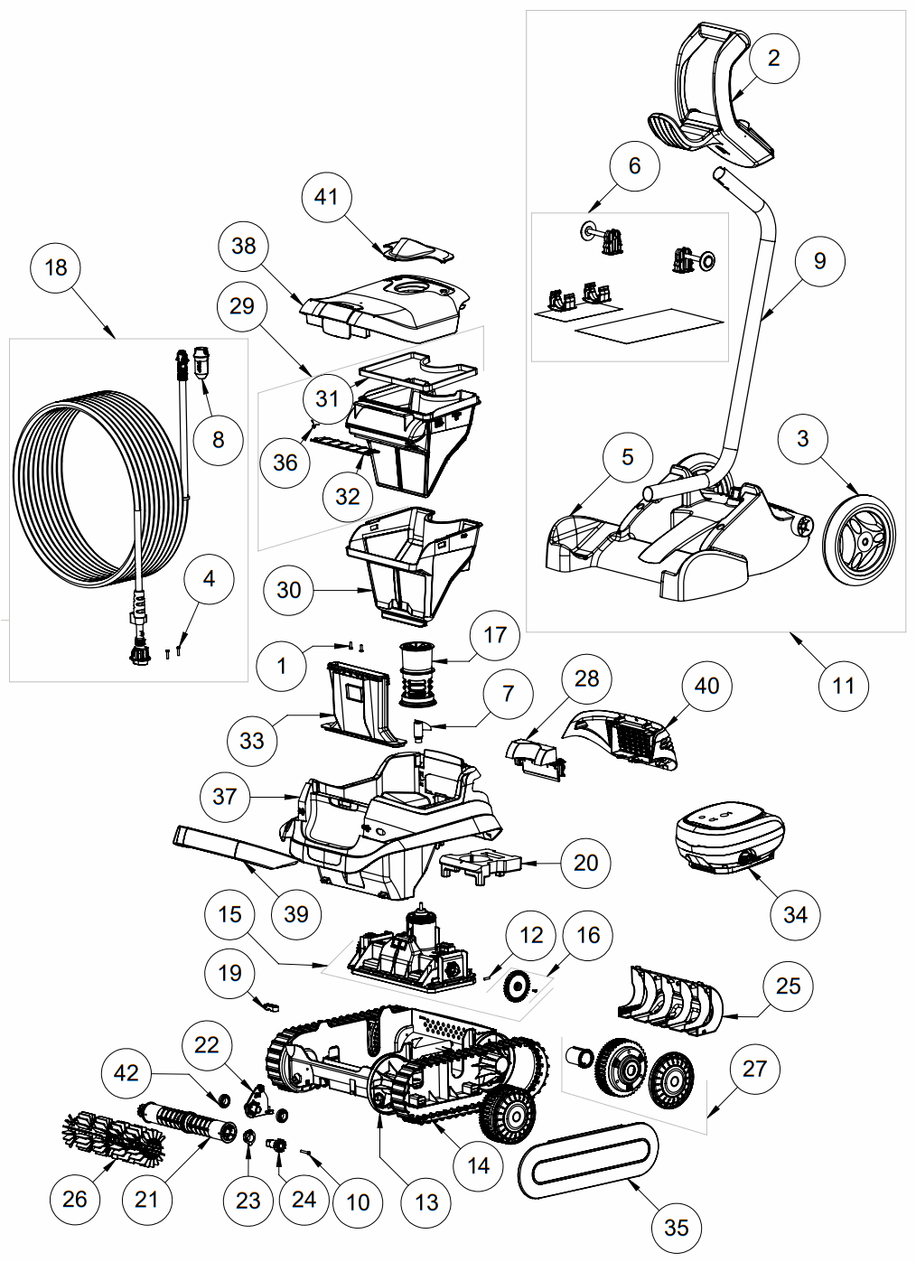 Zodiac CX50 exploded parts diagram