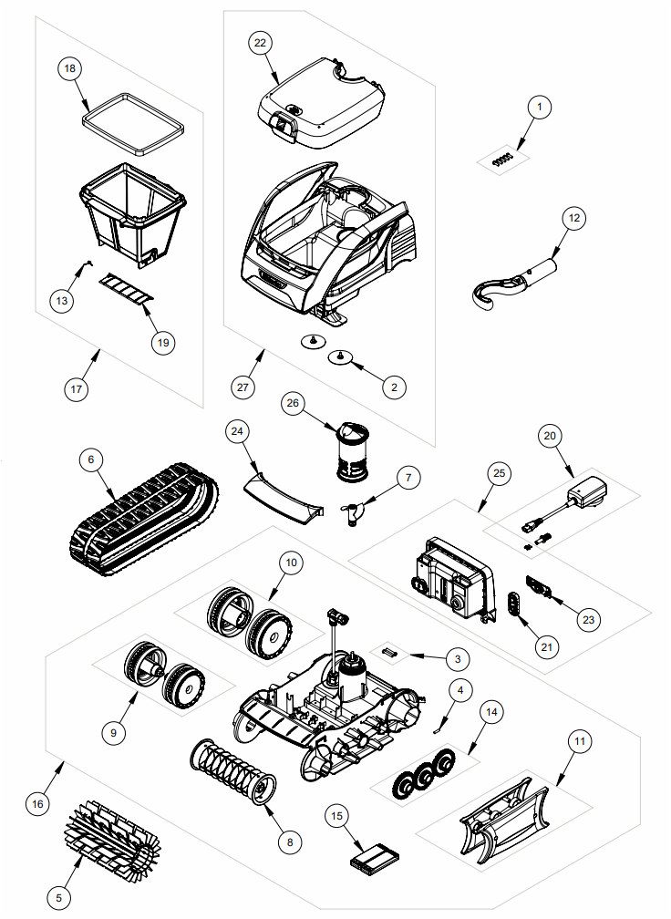 Zodiac FR200 exploded parts diagram