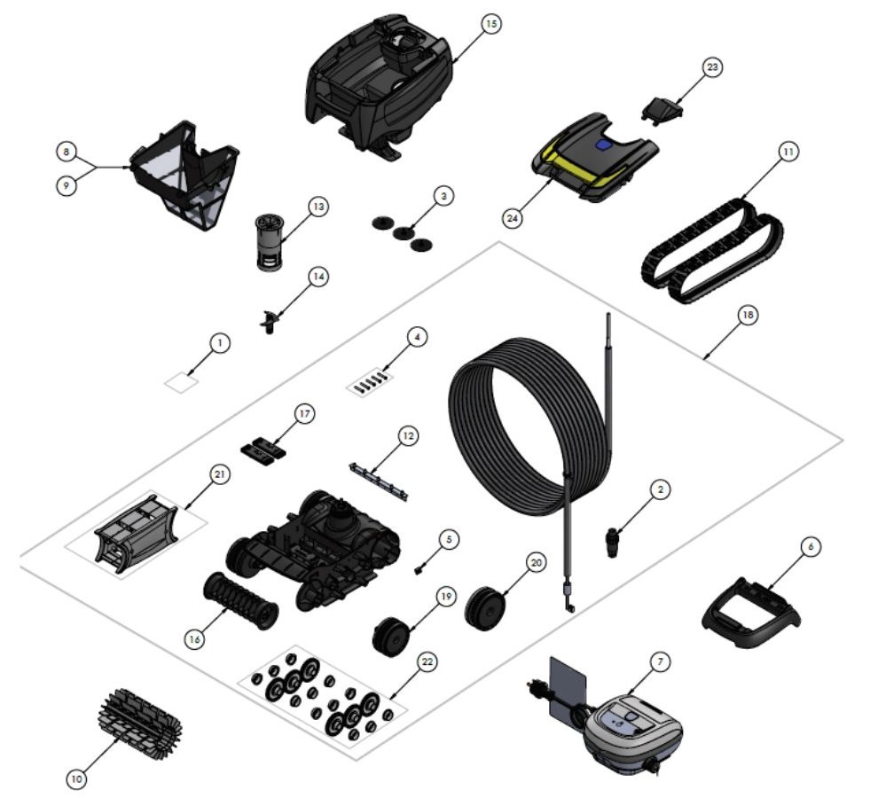 Zodiac FX18 exploded parts diagram
