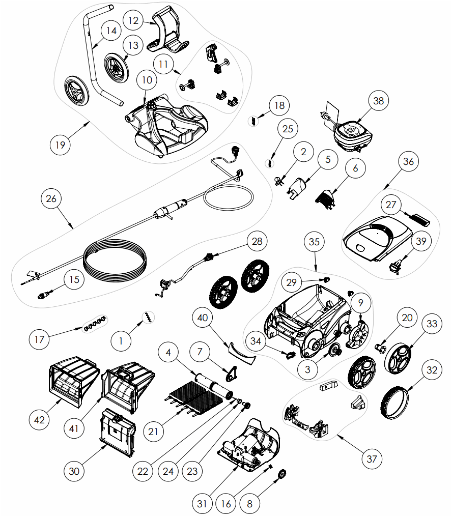 Zodiac QT1050 exploded parts diagram