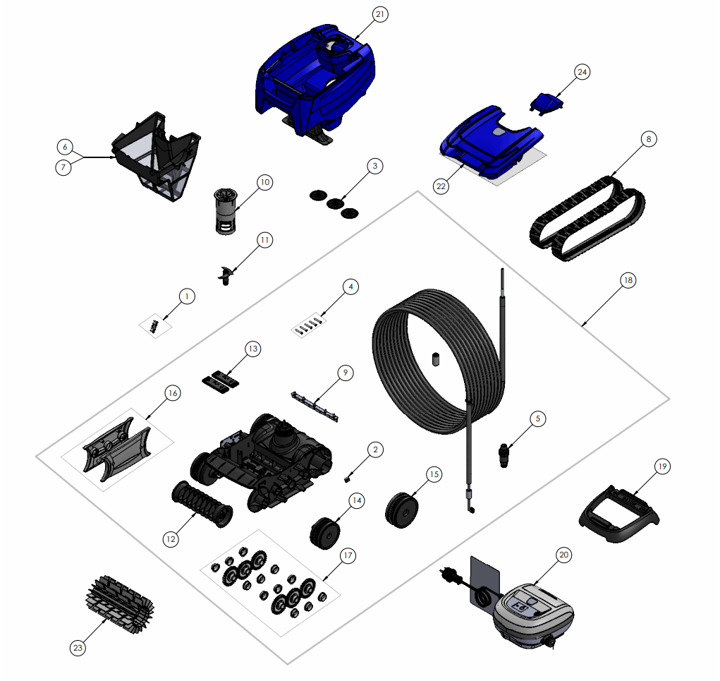 Zodiac TX20 exploded parts diagram