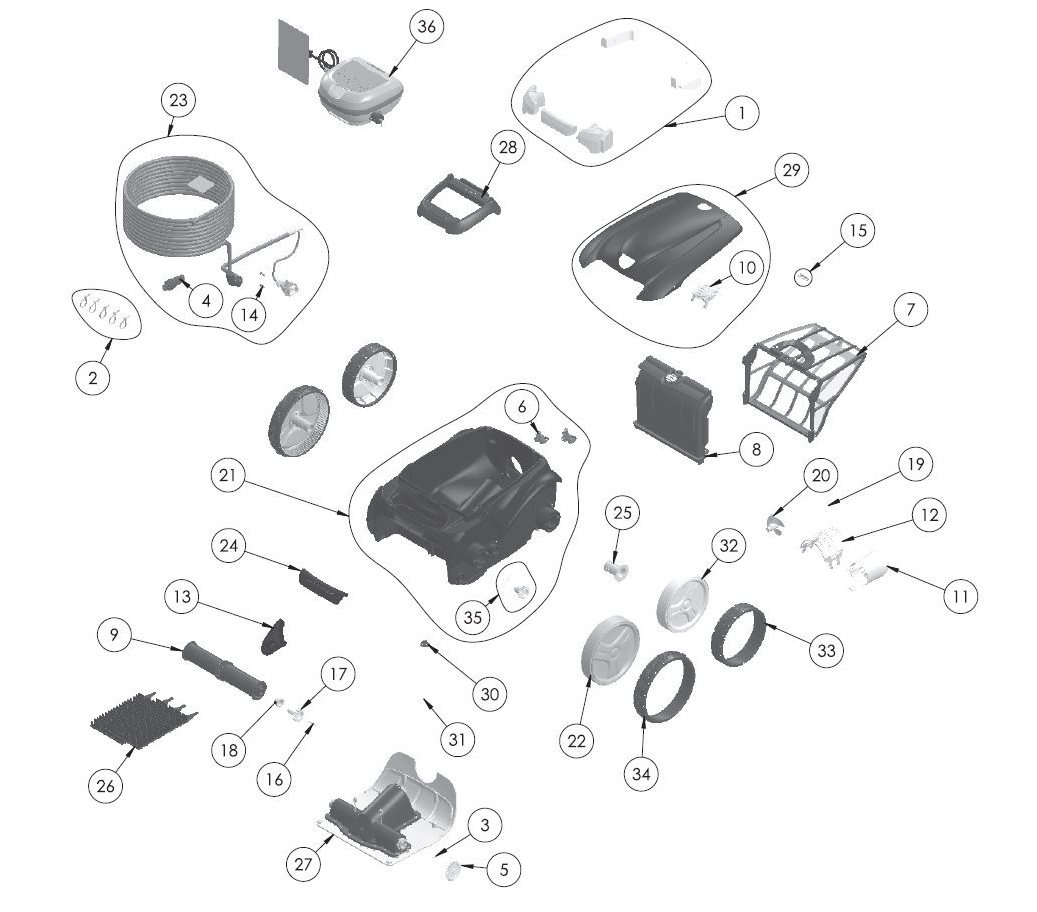 Zodiac VX40 exploded parts diagram