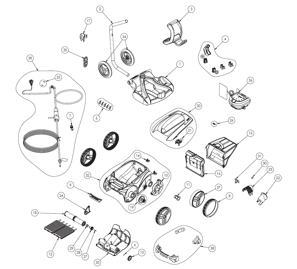 Zodiac VX55 exploded parts diagram